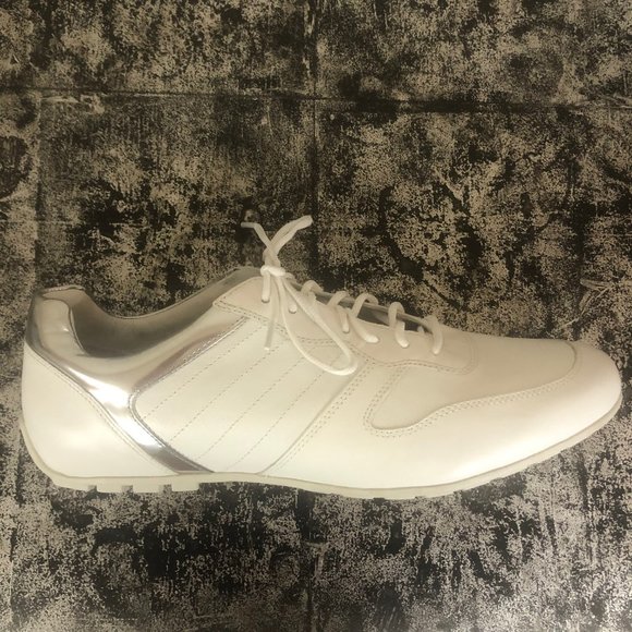 Rare Ralph Lauren white/silver leather casual10